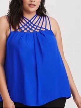 Torrid Electric Blue Lattice-Strap Camisole - NWT